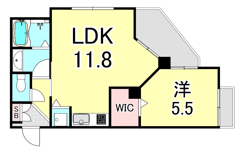 西宮市南昭和町の賃貸マンションの間取り