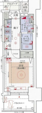 大阪市中央区糸屋町１丁目の賃貸マンションの間取り