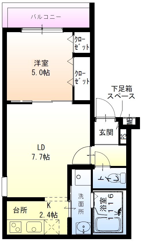 フジパレス須磨鷹取Ⅱ番館の間取り