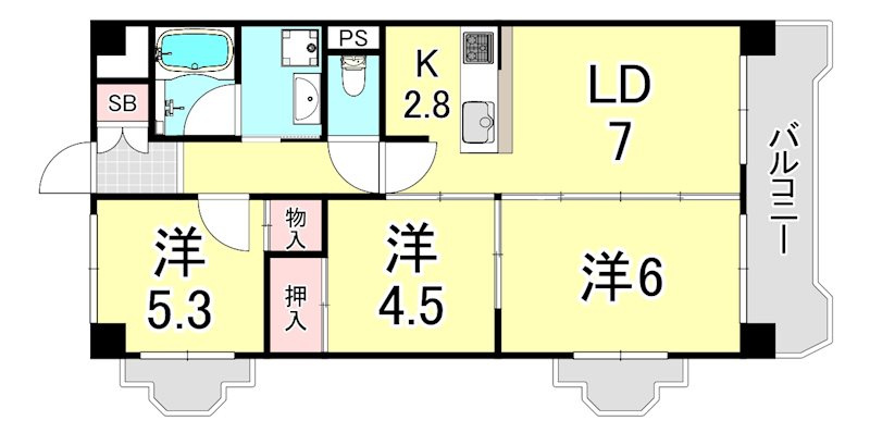 サンプラザ本山南の間取り
