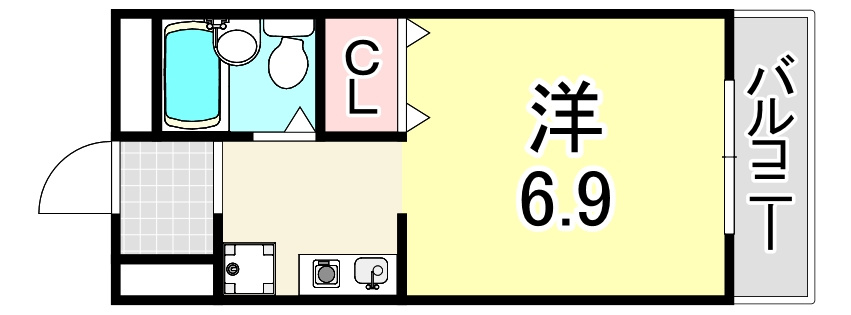 西宮市東鳴尾町１丁目のアパートの間取り
