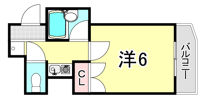 西宮市甲子園口６丁目の賃貸マンションの間取り