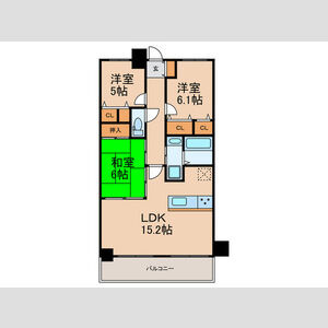 神戸市兵庫区浜中町１丁目の賃貸マンションの間取り
