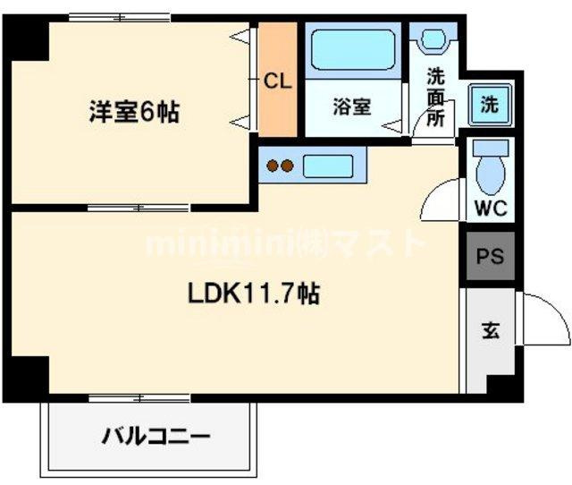 CITY SPIRE難波WESTⅡの間取り