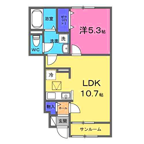 ポルト・ボヌールＫ　Ⅰの間取り