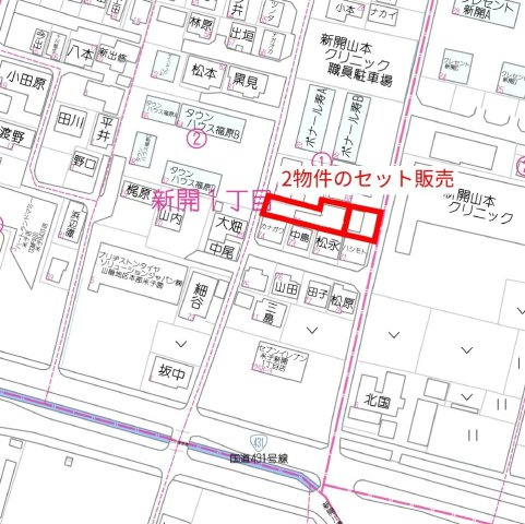 米子市新開１丁目の地図