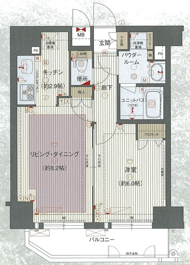 名古屋市中区千代田２丁目の賃貸マンションの間取り