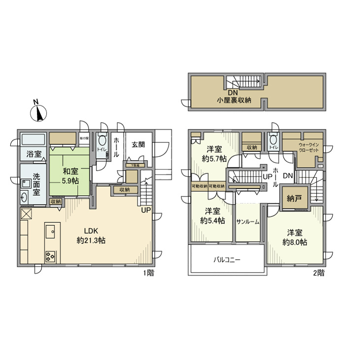 原郷戸建の間取り