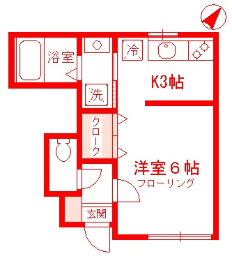 藤沢市藤沢のアパートの間取り