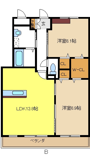 レザンヴェール砂田の間取り