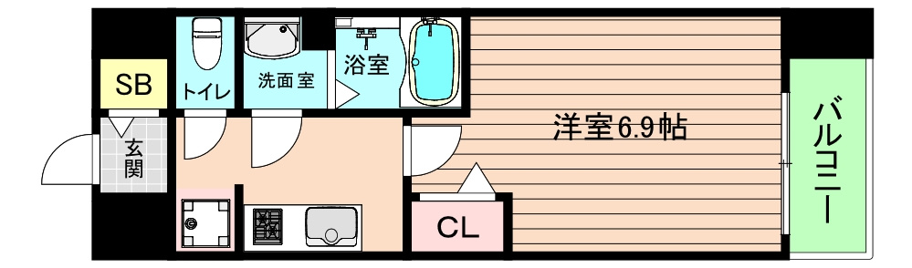 大阪市都島区内代町１丁目の賃貸マンションの間取り