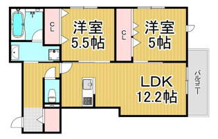 ＨＥＢＥＬ　ＭＡＩＳＯＮ南武庫之荘の間取り