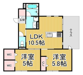 ＨＥＢＥＬ　ＭＡＩＳＯＮ南武庫之荘の間取り