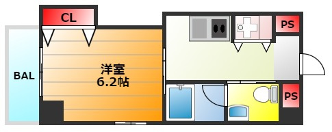 ワイズコート難波ウエストの間取り|現状有姿