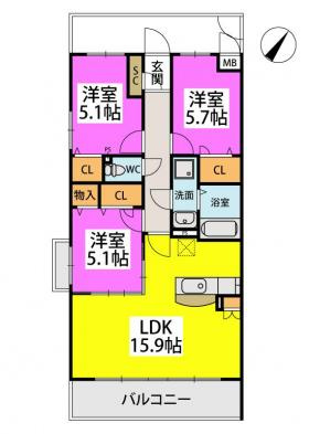 【間取り】 | クレアＳ