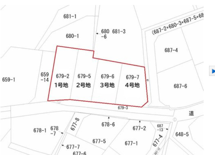 藤戸町天城　4区画合計186.24坪の区画図