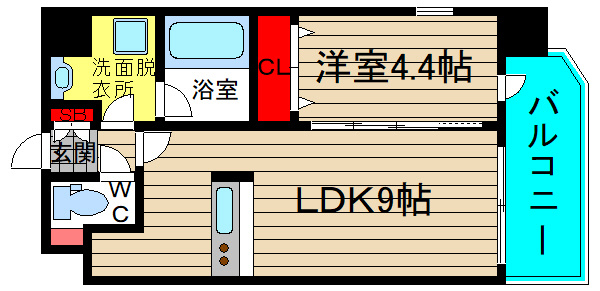 スプランディッド難波Ⅰの間取り