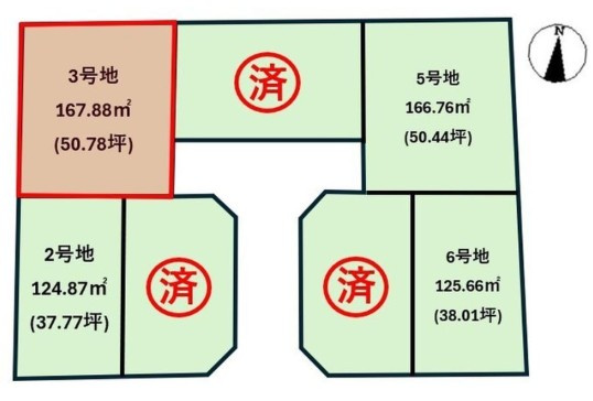 小坂４丁目 住宅用地　３号地の区画図