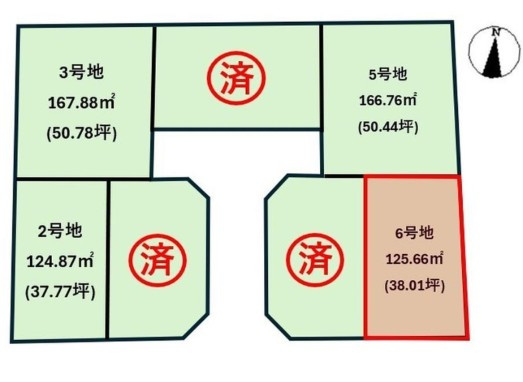 小坂４丁目 住宅用地　6号地の区画図