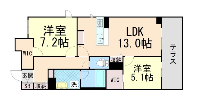 Ｖｉａ　Ｓｏｌｅ六甲道の間取り