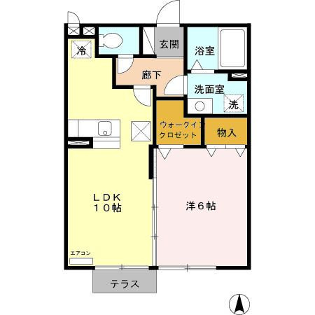 サンライズⅡ番館の間取り|使い勝手の良い間取りです♪