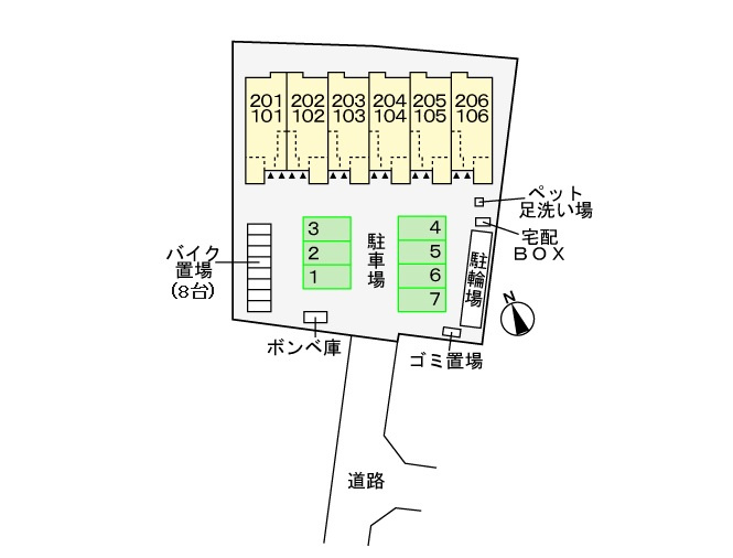 メゾンドローズ・ガーデンの区画図