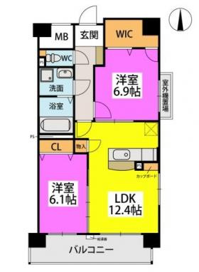 【間取り】 | エクセレント下山門Ⅳ