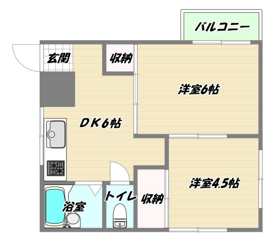 大阪市淀川区十三元今里１丁目の賃貸マンションの間取り