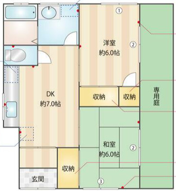 【間取り】 | 千葉寺町貸家