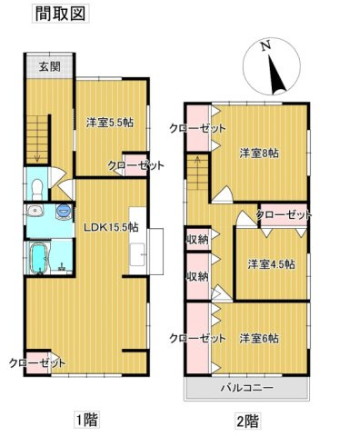 土佐市高岡町甲　中古戸建ての間取り