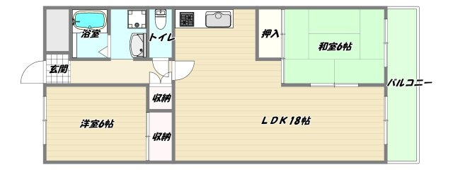 大阪市淀川区加島３丁目の賃貸マンションの間取り