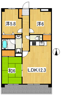 【間取り】 | ベルウッド弐番館