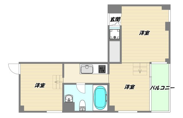 大阪市淀川区西中島６丁目の賃貸マンションの間取り