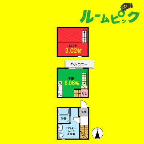 アースクエイク寺崎　名古屋市賃貸　仲介手数料無料の間取り
