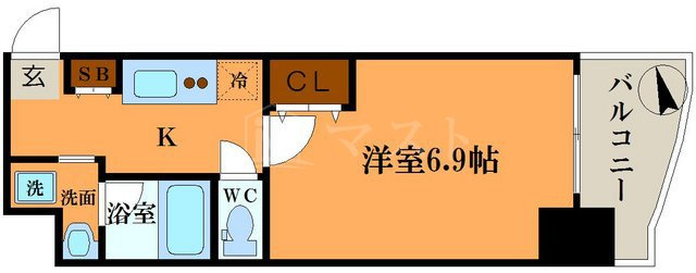 レジュールアッシュ難波ＬＵＸＥの間取り