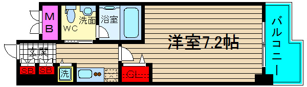 レジュールアッシュ難波リュクスの間取り|現状有姿