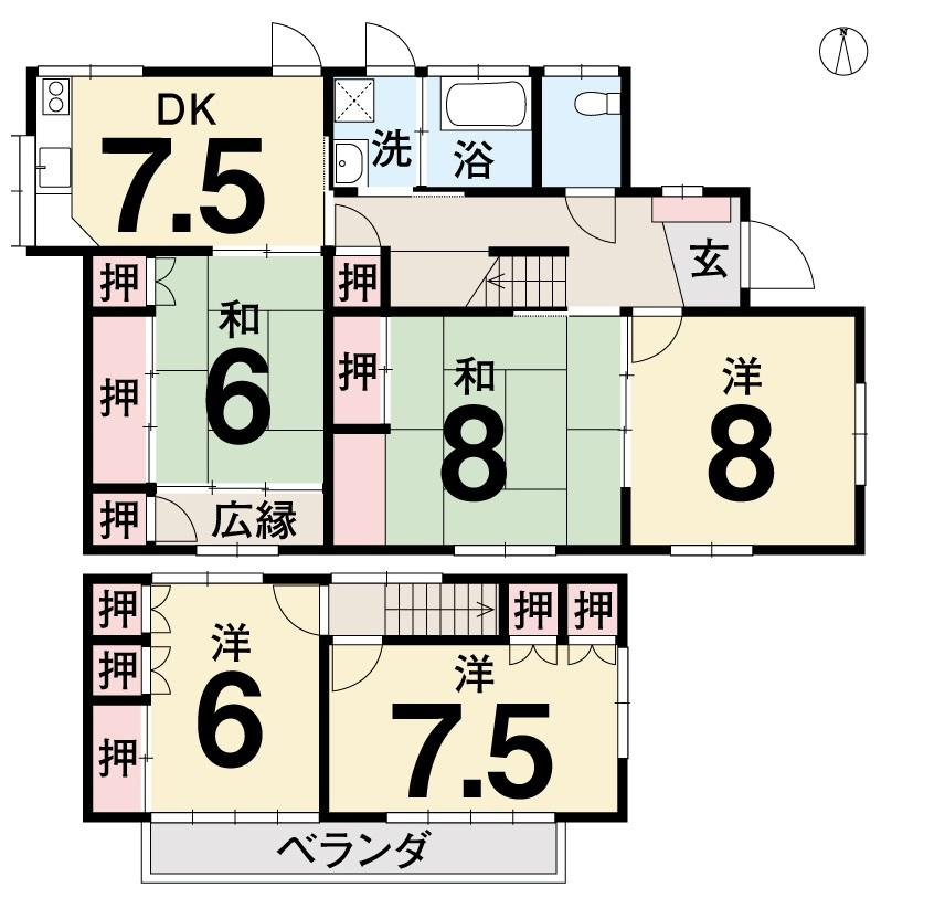 高知市福井町　中古住宅の間取り