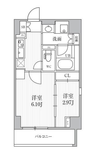 シーズンフラッツ靭本町の間取り