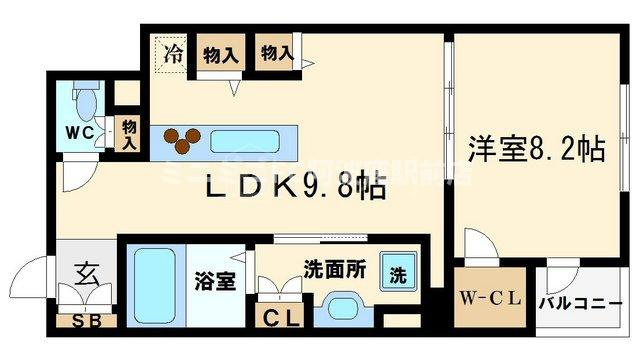大阪市西区北堀江１丁目の賃貸マンションの間取り