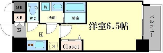 大阪市中央区南本町２丁目の賃貸マンションの間取り