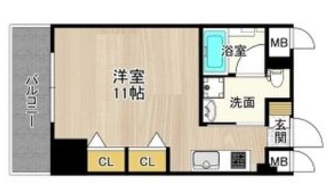 大阪市中央区高津３丁目の賃貸マンションの間取り