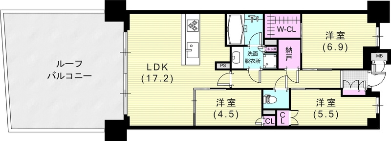 アトラス六甲の間取り