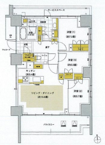 【間取り】 | HARUMI　FLAG　SUN　VILLAGE　E棟 | 間取り