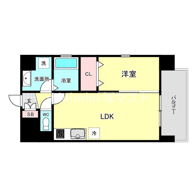 大阪市西区北堀江２丁目の賃貸マンションの間取り