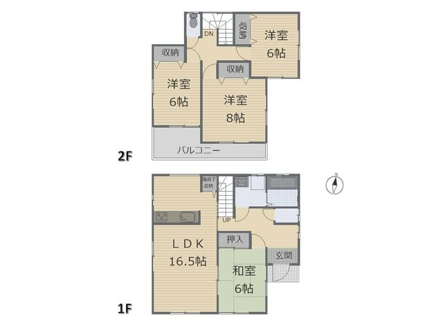 宇都宮市一の沢2丁目　4ＬＤＫ　中古住宅の間取り