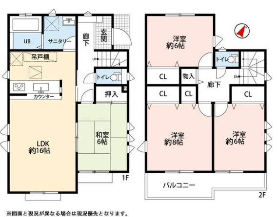 【中古】坂戸市花影町中古住宅の間取り