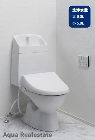 リナージュ北島町中村　01期の設備|【温水洗浄便座】
清潔感のあるトイレ空間。温水洗浄便座を採用し、壁付リモコンで操作もスムーズ。