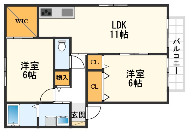 【間取り】 | プレステージ西冠A棟
