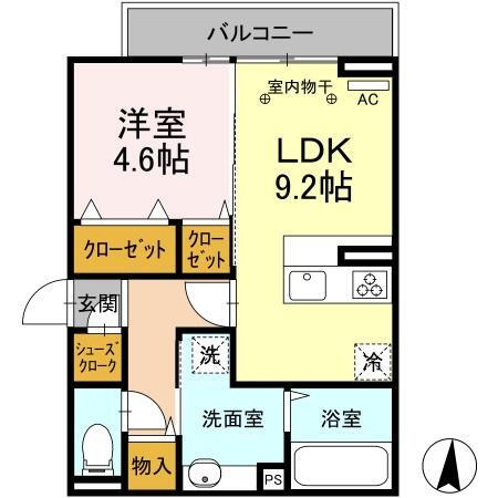 D-ROOM紅雲町Aの間取り