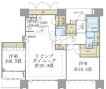 【間取り】 | ドゥ・トゥール　ウエスト棟 | 間取り